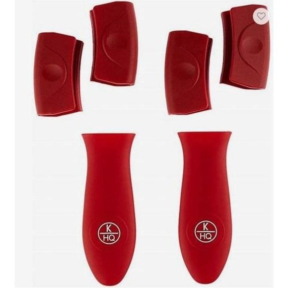 Kitchen HQ 6-Piece Set of Heat-Resistant Handle Covers 812-846 - Red - Picture 1 of 1